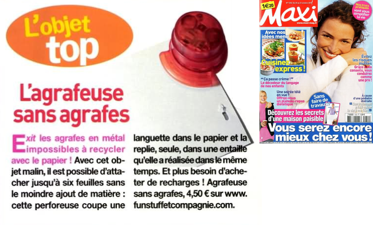 Agrafeuse sans agrafes dans Maxi