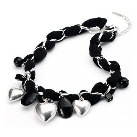 Collier fantaisie breloques noir