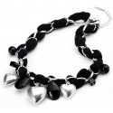 Collier fantaisie breloques noir