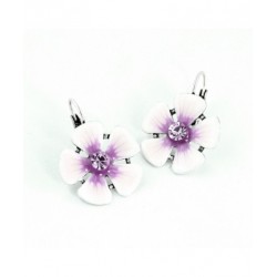 Boucles doreilles fleurs violettes