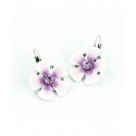 Boucles d'oreilles fleurs violettes